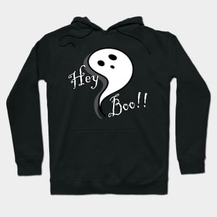 Funny Halloween Gifts, Cute Graphic Design Ghost & Quote: HEY BOO!! Trick or Treat Fun Gifts Hoodie